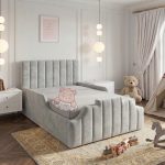 Grey Kids Bed Frame With Safety Side Rails