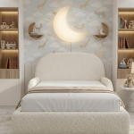 Modern Teddy Boucle Fur Bed | Storage & Mattress Options